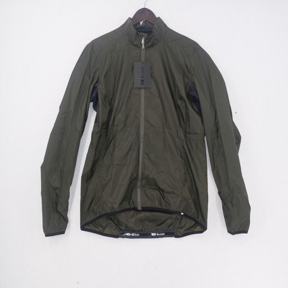 NEW Sugoi Women's Large Stash Jacket Wind Water Resistant Deep Olive Green